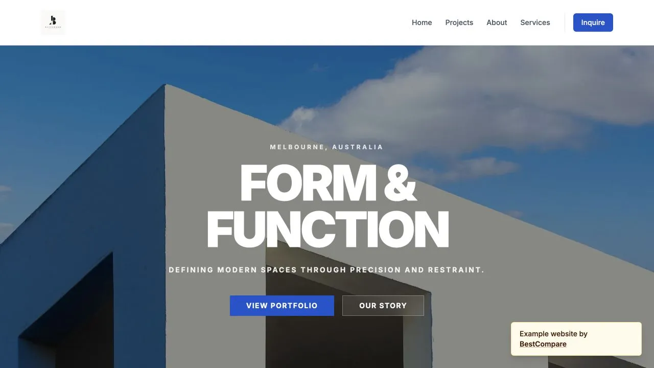 Blackwood Architecture Studio fictional demo website homepage screenshot